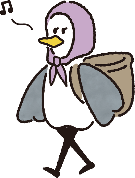 口笛を吹くキャラクター