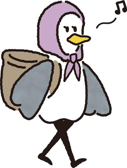 口笛を吹くキャラクター