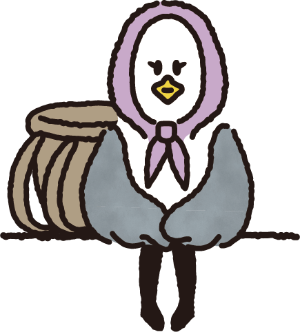 座るキャラクター