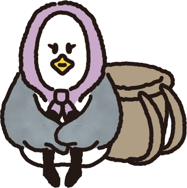 体育座りするキャラクター