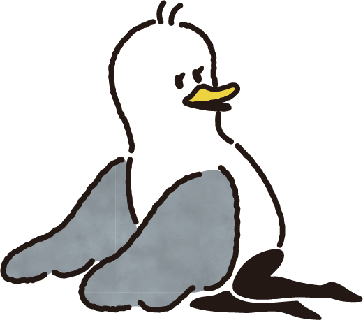 横座りするキャラクター